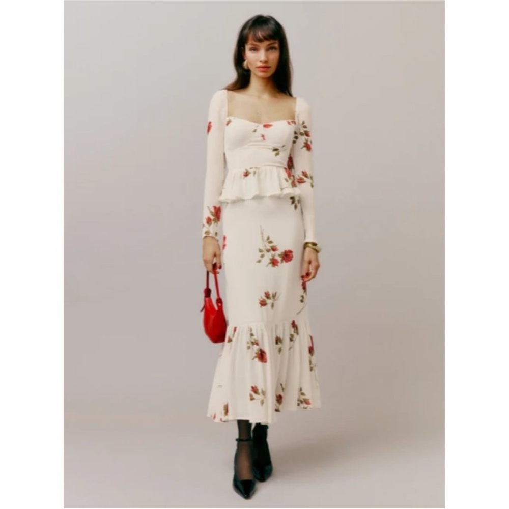 NWT Reformation Zandra Dress American Beauty Floral New With Tags Size 10